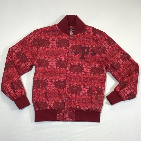 Pink Dolphin Mens Retro Lettermans Jacket Size L Varsity Bomber Streetwear Camo - Picture 4 of 13